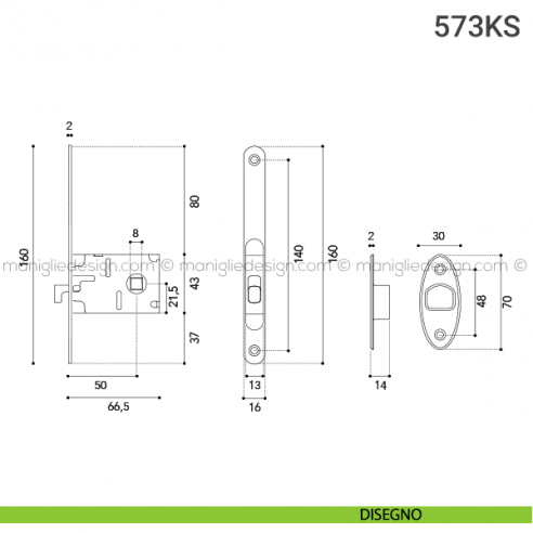 Kit per porta scorrevole 573KS disegno