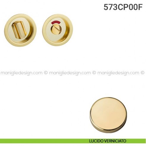 Placche incasso tonde con nottolino 573 Reguitti con libero/occupato lucido verniciato