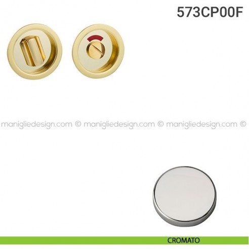 Placche incasso tonde con nottolino 573 Reguitti con libero/occupato cromato