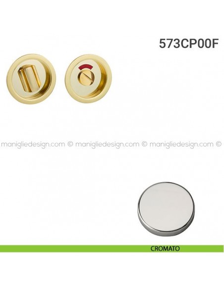 Placche incasso tonde con nottolino 573 Reguitti con libero/occupato cromato