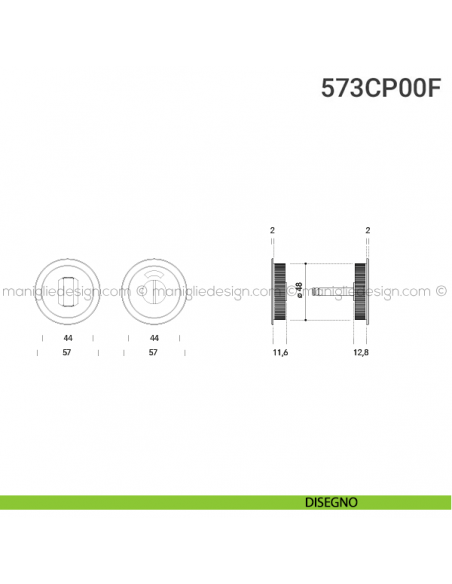 Placche incasso tonde con nottolino 573 Reguitti con libero/occupato disegno