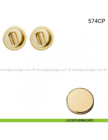 Placche incasso tonde con doppio nottolino 574 Reguitti lucido verniciato