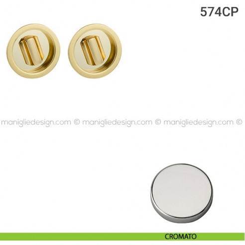Placche incasso tonde con doppio nottolino 574 Reguitti cromato
