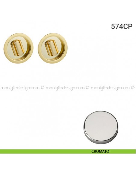 Placche incasso tonde con doppio nottolino 574 Reguitti cromato