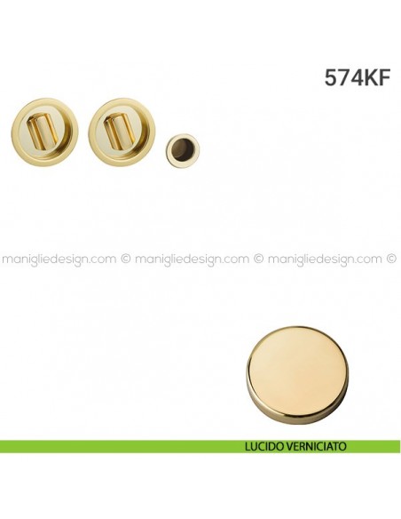 Kit placche incasso tonde con doppio nottolino 574 Reguitti con frontalino di trascinamento lucido verniciato