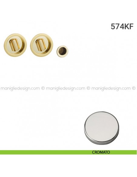 Kit placche incasso tonde con doppio nottolino 574 Reguitti con frontalino di trascinamento cromato