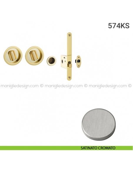 Kit per porta scorrevole 574KS satinato cromato