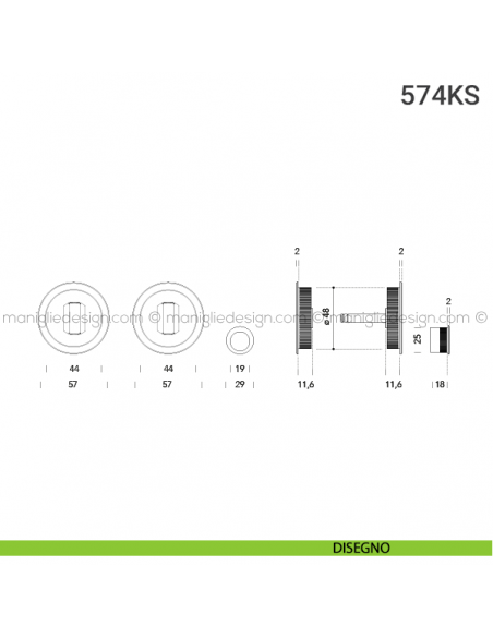 Kit per porta scorrevole 574KS disegno