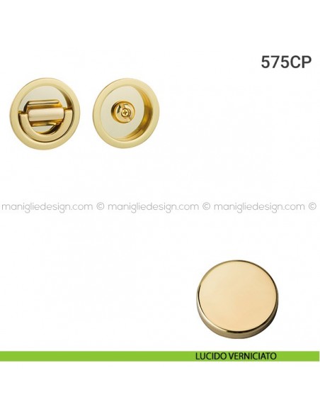 Placche incasso tonde con nottolino ad anello 575 Reguitti lucido verniciato