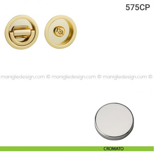 Placche incasso tonde con nottolino ad anello 575 Reguitti cromato