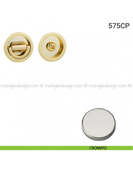 Placche incasso tonde con nottolino ad anello 575 Reguitti cromato