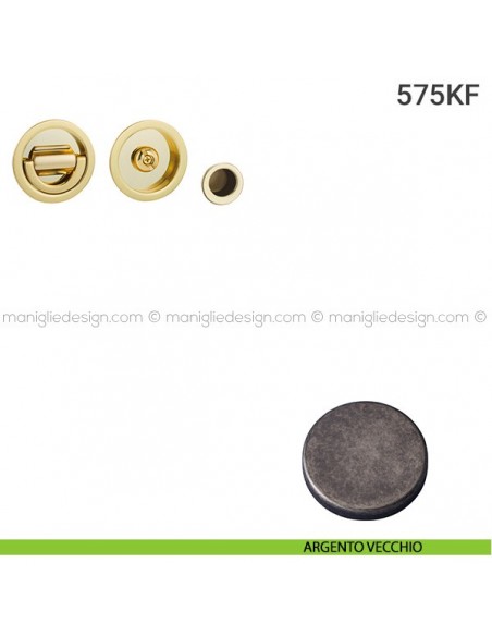 Kit per porta scorrevole 575KF argento vecchio