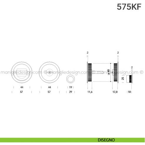Kit per porta scorrevole 575KF disegno