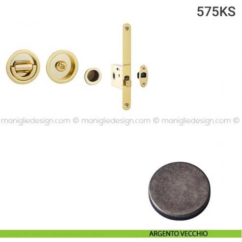 Kit per porta scorrevole 575KS argento vecchio