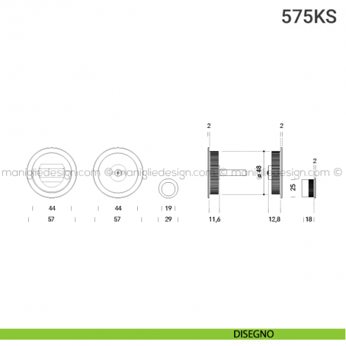 Kit per porta scorrevole 575KS disegno