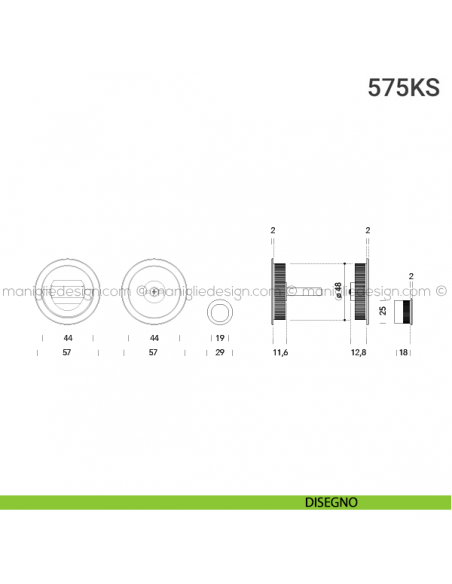 Kit per porta scorrevole 575KS disegno