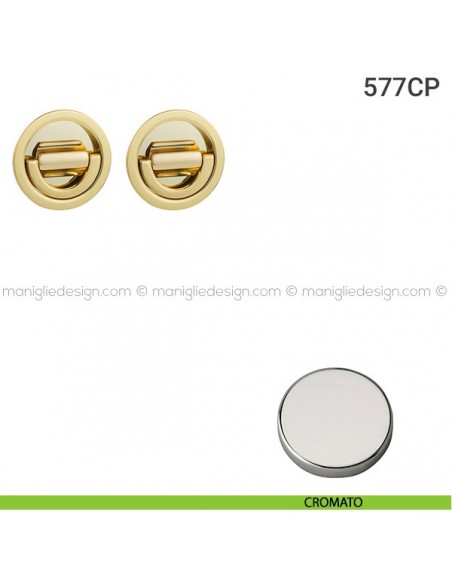 Placche incasso tonde con doppio nottolino ad anello 577 Reguitti cromato
