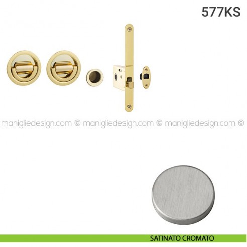 Kit per porta scorrevole 577KS satinato cromato