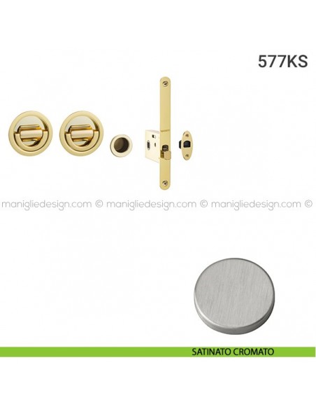 Kit per porta scorrevole 577KS satinato cromato