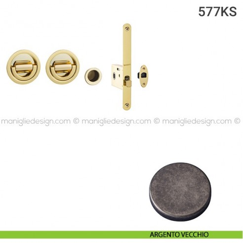 Kit per porta scorrevole 577KS argento vecchio