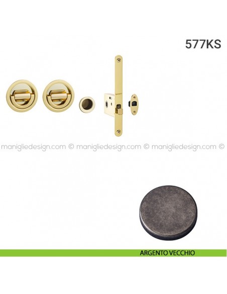 Kit per porta scorrevole 577KS argento vecchio