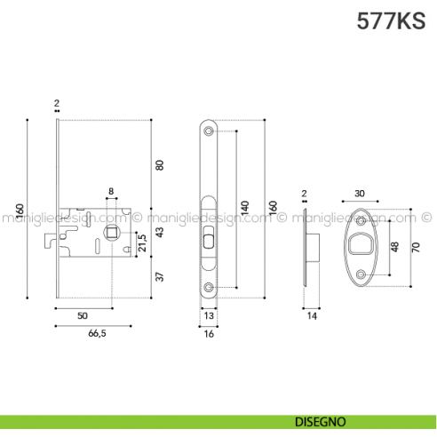Kit per porta scorrevole 577KS disegno
