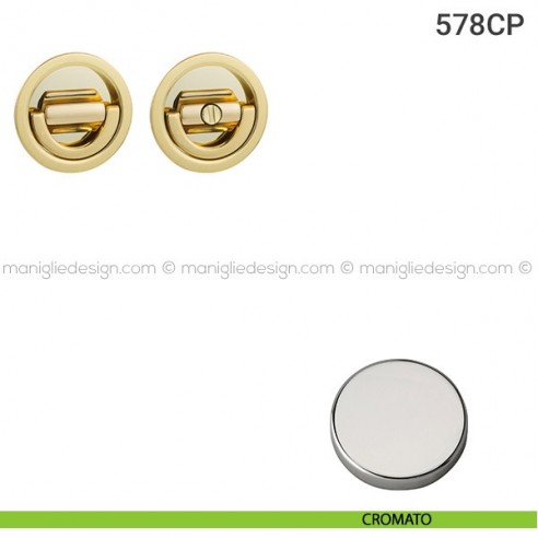 Placche incasso tonde con nottolino ad anello e folle 578 Reguitti cromato