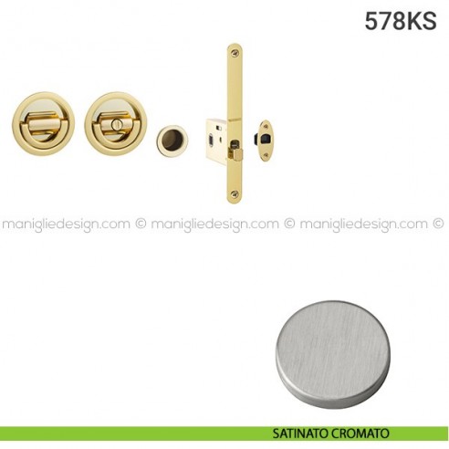 Kit per porta scorrevole 578KS satinato cromato