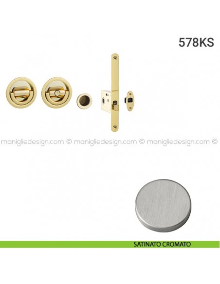Kit per porta scorrevole 578KS satinato cromato