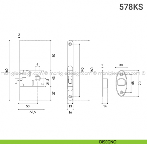 Kit per porta scorrevole 578KS disegno