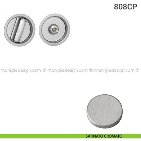 Placche incasso tonde con nottolino 808 Reguitti satinato cromato