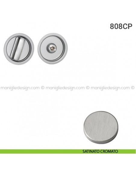 Placche incasso tonde con nottolino 808 Reguitti satinato cromato