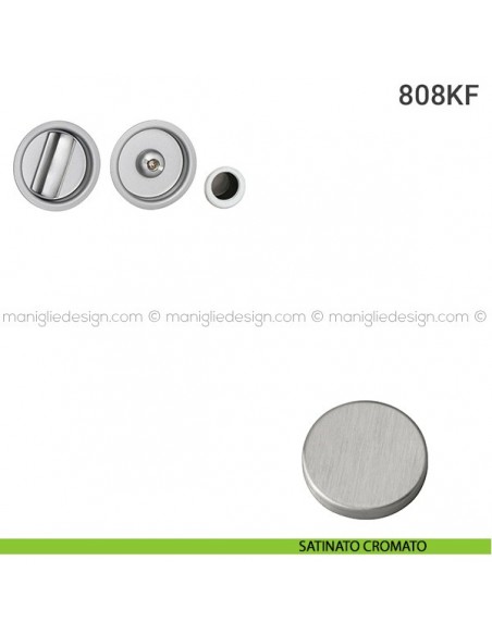 Kit per porta scorrevole 808KF satinato cromato