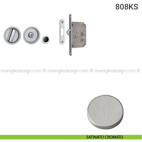 Kit per porta scorrevole 808KS satinato cromato