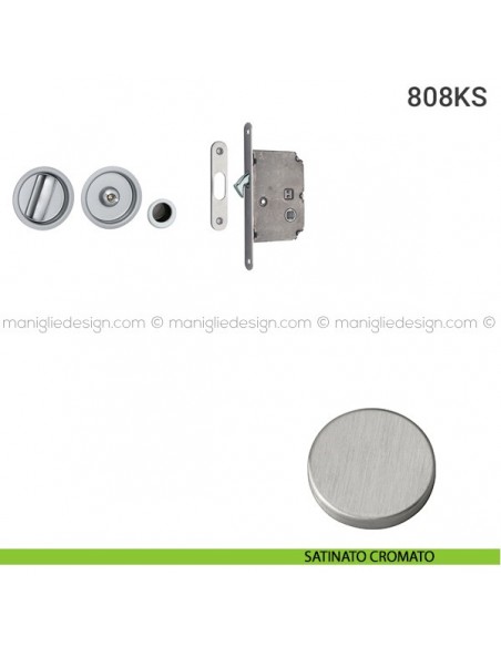 Kit per porta scorrevole 808KS satinato cromato