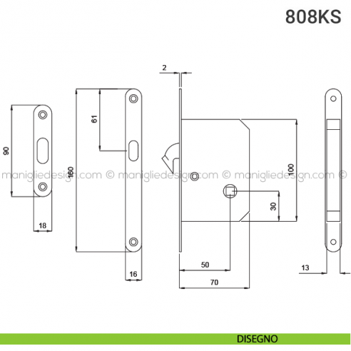 Kit per porta scorrevole 808KS disegno