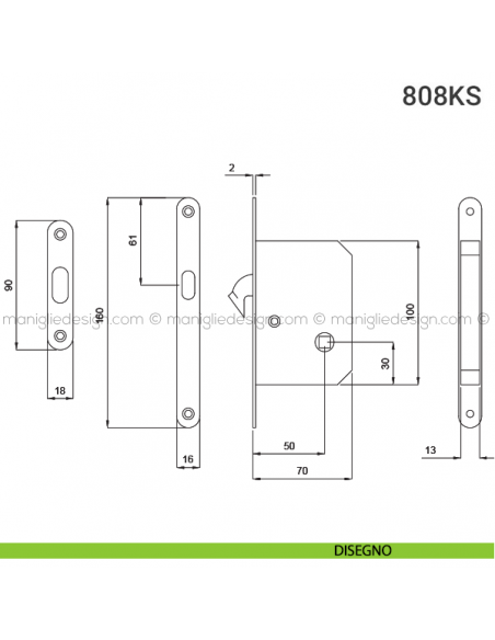 Kit per porta scorrevole 808KS disegno