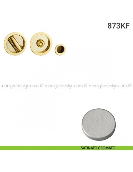 Kit per porta scorrevole 873KF satinato cromato