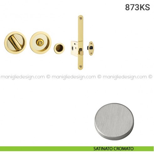 Kit per porta scorrevole 873KS satinato cromato