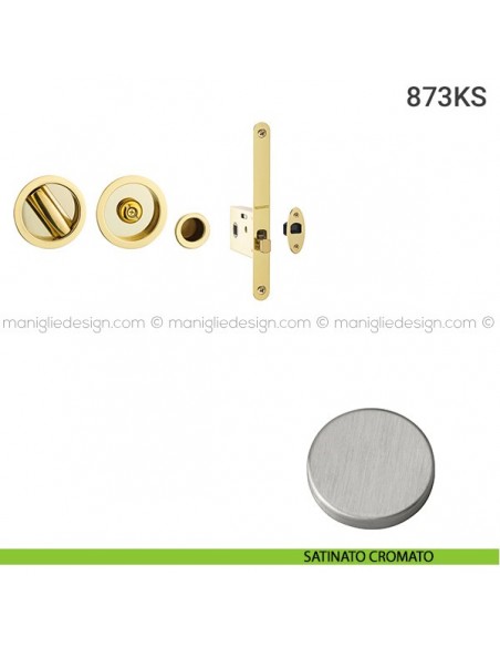Kit per porta scorrevole 873KS satinato cromato