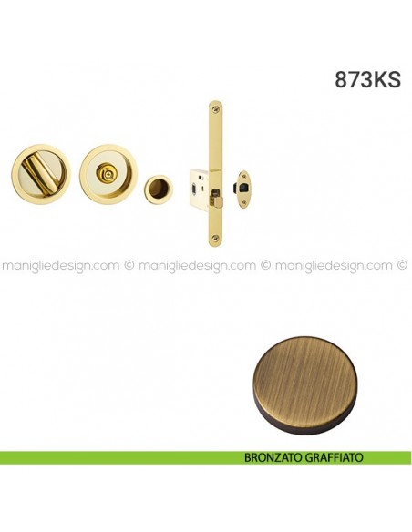 Kit per porta scorrevole 873KS bronzato graffiato