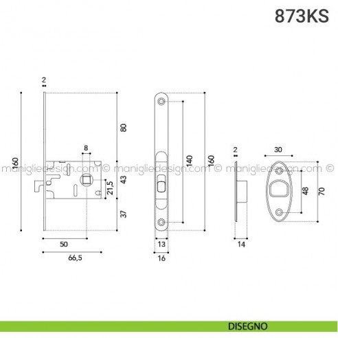 Kit per porta scorrevole 873KS disegno