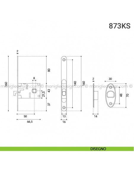 Kit per porta scorrevole 873KS disegno