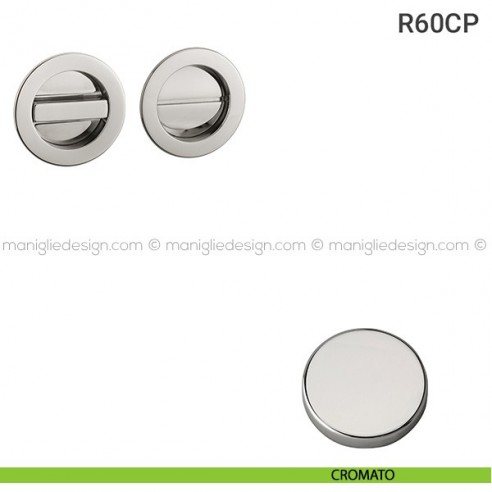 Placche incasso tonde con nottolino R60 Reguitti cromato