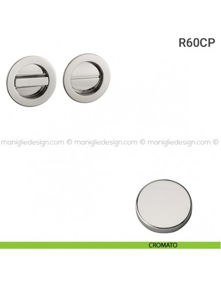 Placche incasso tonde con nottolino R60 Reguitti cromato