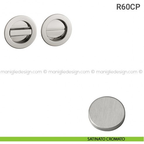 Placche incasso tonde con nottolino R60 Reguitti satinato cromato