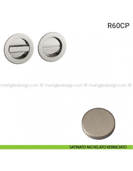 Placche incasso tonde con nottolino R60 Reguitti satinato nichelato verniciato