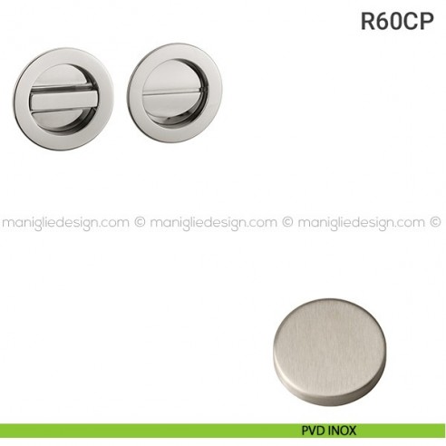 Placche incasso tonde con nottolino R60 Reguitti PVD inox satinato