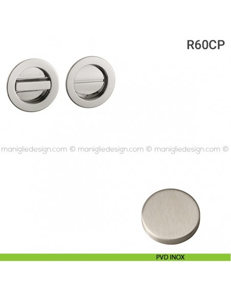Placche incasso tonde con nottolino R60 Reguitti PVD inox satinato