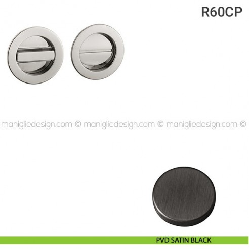 Placche incasso tonde con nottolino R60 Reguitti PVD satin black